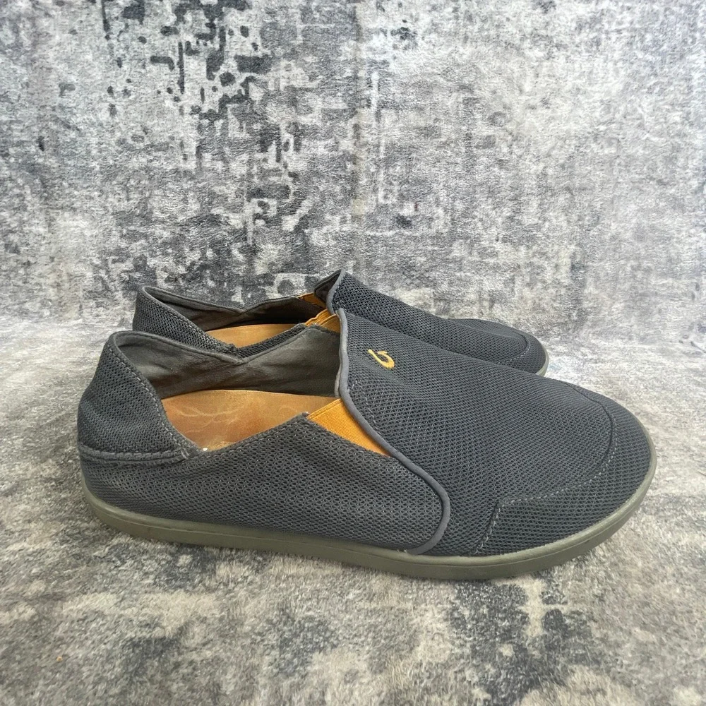 OluKai Mens 11 Nohea Mesh Slip On Shoes Gray Casual Loafers 10188-4242